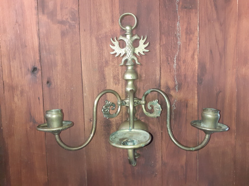 Candelabro De Pared 3 Luces En Bronce 