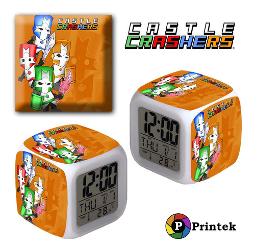 Reloj Despertador Iluminado Castle Crashers - Varios Diseños