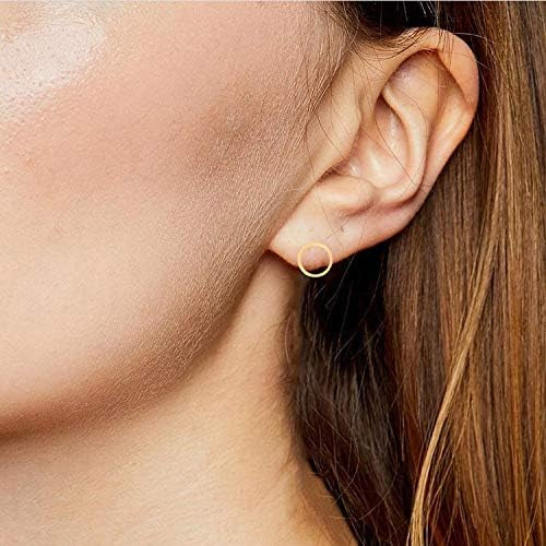 Pendientes De Tuerca Dorados Para Mujer, Pendientes Minimali