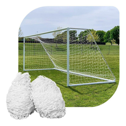 Red De Fútbol 11 4mm Nylon 7.5x2.5x0.6m Uv Gismar - Queofert Blanco