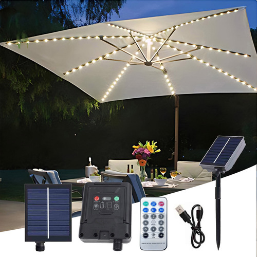 B Led Outdoor Tent Light Beach Sun Shading Solar Clip Umbrel