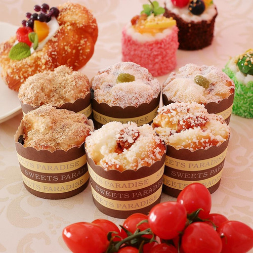 6x Comida Artificial Tazas De Tortas Cupcakes Accesorios De