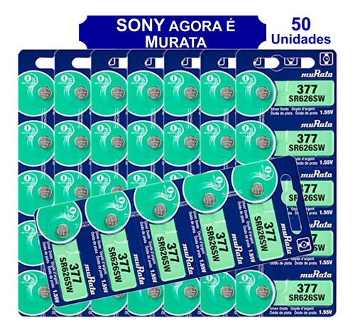 50 Baterias Sony 377 Sr626sw Original Lr626 177 Ag4