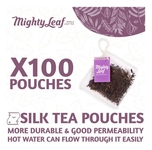 Té Oscuro Mighty Leaf Té Earl Grey Orgánico, 100 Bolsitas De