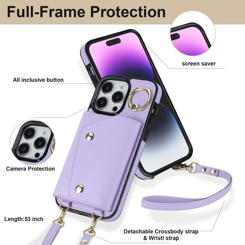 Funda Cartera Para iPhone 16 Pro Max Con Tarjetero Y Correa