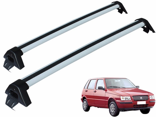 Rack De Teto Fiat Uno Mille  4 Portas Cor Prata 