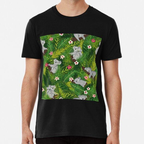 Remera Koalas De Flores Tropicales Algodon Premium