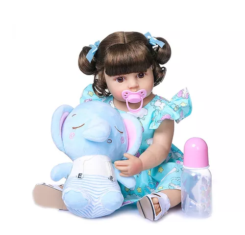 Boneca bebe reborn menina original toda silicone linda 55 cm nova