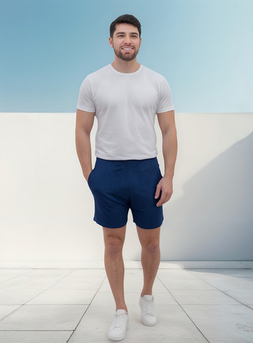Short Masculino Curto Malha Canelada Opus