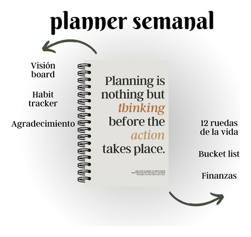 Planner Semanal A Color Agenda Sin Fechas Perpetua