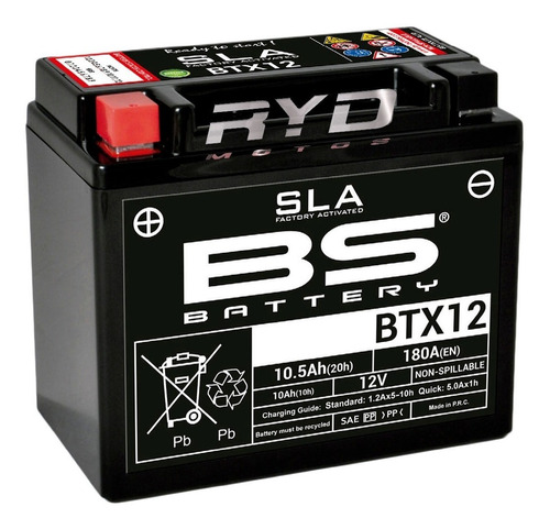 Batería Btx12 = Ytx12- Bs Honda Trx 250 Bs Battery