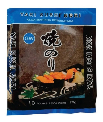 Alga Marinha Yaki Sushi Nori Temaki 10 Folhas 28 G .´.