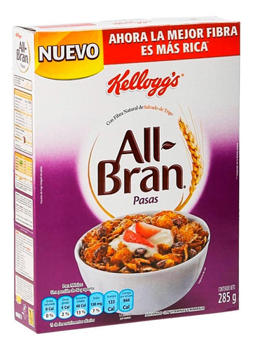 2 Pzs Kelloggs Cereal Hojuela De Trigo Integral Y Pasas All