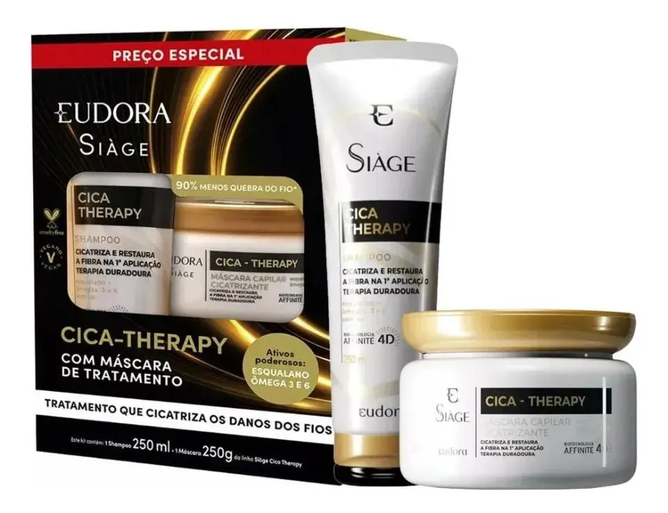 Kit Eudora Siage Cica-Therapy Shampoo 250ml + Máscara 250g