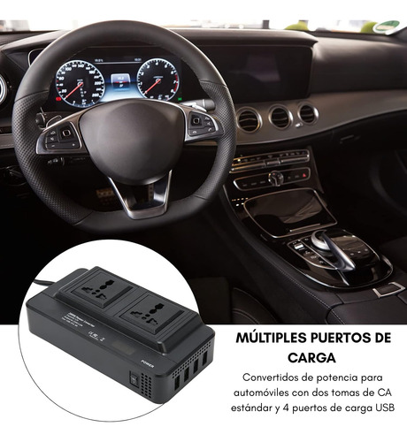 Inversor De Corriente Para Auto Coche 200w Dc 12v A 220v