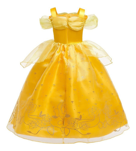 Vestido De Princesa De Bella Con Accesorios Para Niñas .