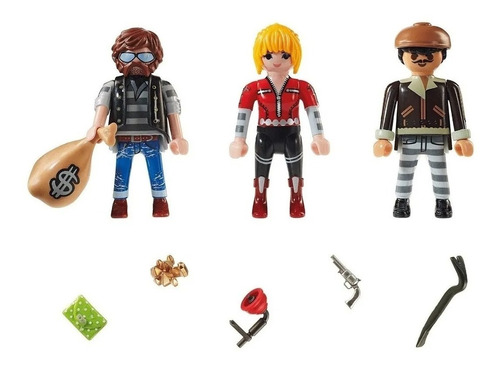 Playmobil Set X3 Figuras De Ladrones City Action 70670 Edu