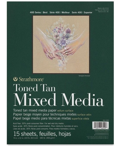 Bloco Strathmore 400 Series Toned Tan Media 22x30 300g 15fls