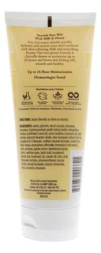 Loção Corporal Burts Bees Milk And Honey Para Unissex 177ml