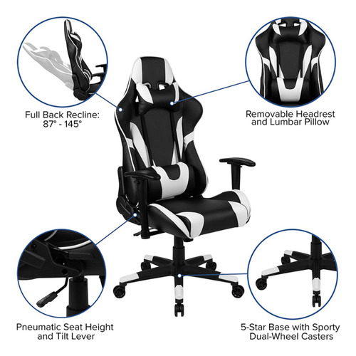 Juego De Escritorio Gamer Flash Furniture Con Silla Reclinab