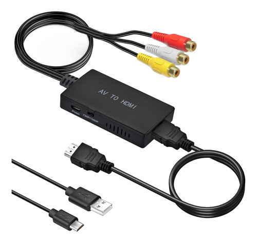Convertidor Rca A Hdmi Adaptador Amtake Av A Hdmi 1080p