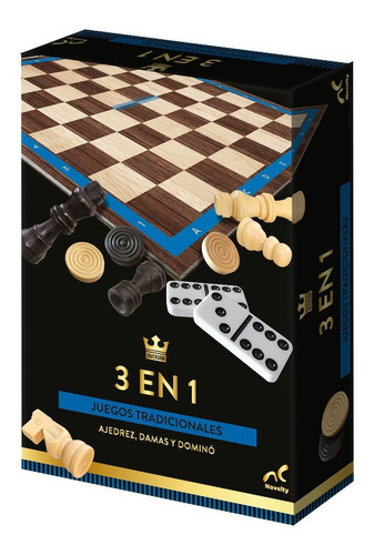 Set Juegos Clásicos 3 En 1 Ajedrez/damas/domino Novelty