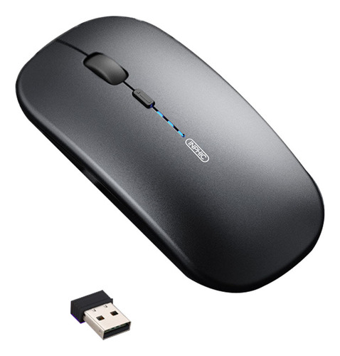 Mouse Com Display De Energia Silencioso Sem Fio Recarregável Cor Versão Power Display -cinza Metálico-matte