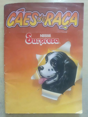 Álbum Cães De Raça Surpresa Nestlé - Completo Cards Colados