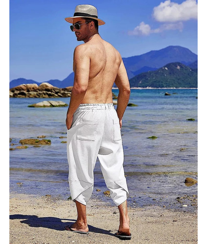 Leggins Harem Capri Para Hombre, Casuales, De Verano, Pierna