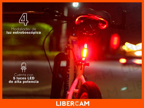 Imagen 7 de 10 de Luz Led Bicicleta Recargable Usb Colores Alta Potencia