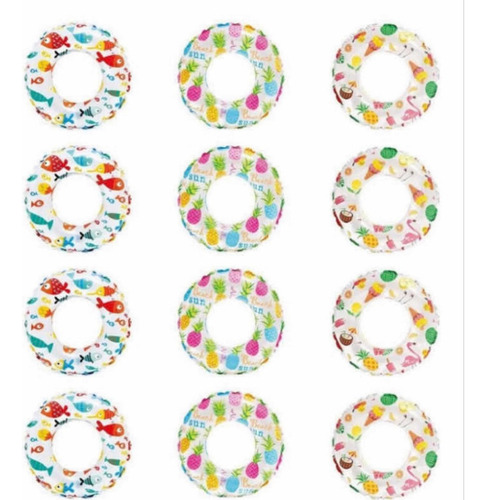 Salvavidas 12 Pack 51 Cm 20 Para Niñ@s De 3 A 6 Años Intex