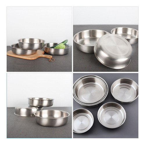 Plato De Acero Inoxidable Para Servir Buffet, Bandeja Para P