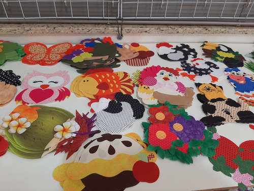 Apliques Para Bordar Pano De Prato Patchwork Artesã 48 Peças