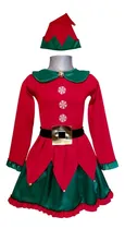 Comprar Disfraz Duende Niña Vestido Duenda, Ayudante De Santa, Navideño, Elfa, Santa Claus, Elfo, Verde, Rojo, Tudi, Noche Buena, Ayudante De Santa, Posadas.