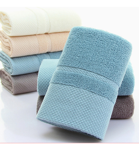 (w)cotton Bath Towel Solid Color Absorbent Washcloth Shower