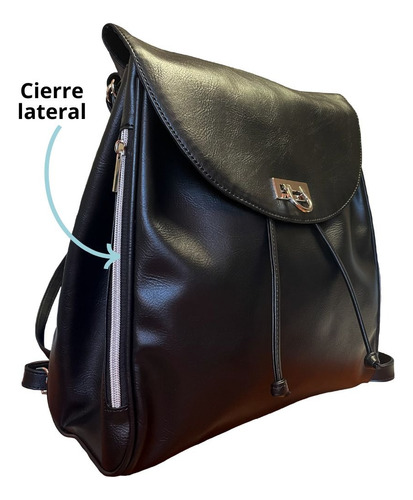 Mochila Bolsa Backpack Casual Urbana Negro Liso