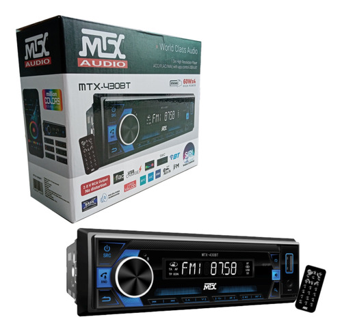 Auto Estéreo Mtx Audio Mtx-430bt Usb Bt Aux Fm 60wx4 Max