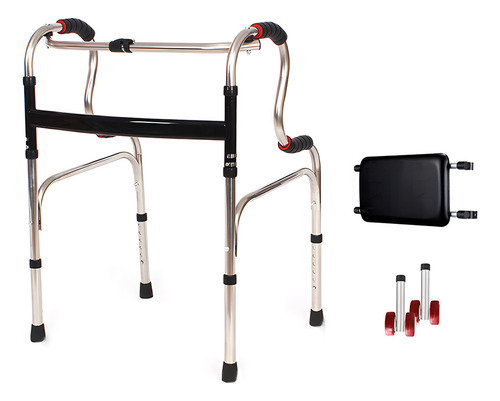Andadera Acero Inoxidable Multifuncional Con Asiento Rueda