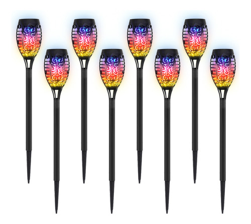 Antorcha Solar De 12 Led Con Luces Parpadeantes Para Jardín