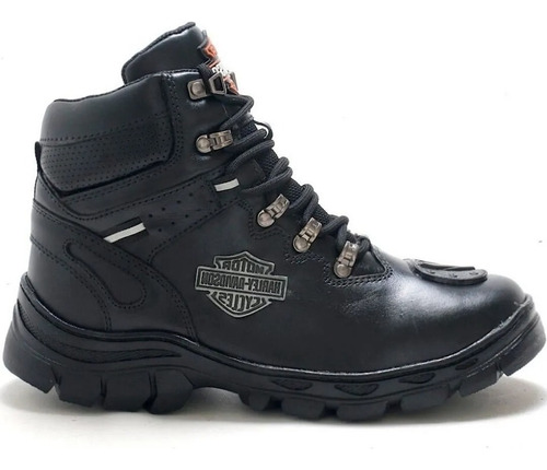 Bota Harley Davidson Coturno Couro Legitimo Bico Comborracha