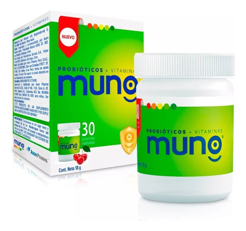 Muno Probioticos + Vitaminas X 30 Comprimidos Masticables