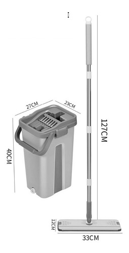 Imagen 7 de 10 de Mopa Fly Mop Trapeador Ultraplano Giratorio Balde Escurridor