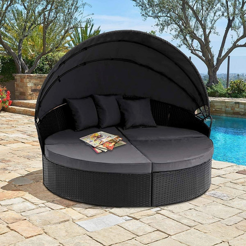 Sofa Redondo Para Exteriores Con Toldo Color Carbon Oakmont