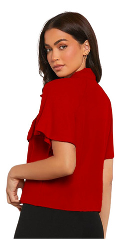 Blusa Nudo Delantero Mujer Elegante Moda Casual