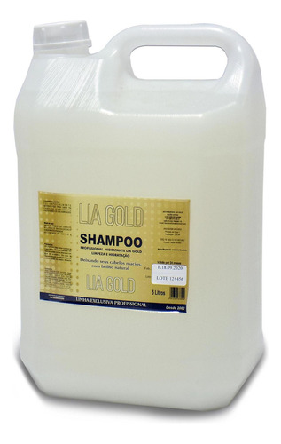  Shampoo Lia Gold . Para Salão De Beleza Galão 5 Litros