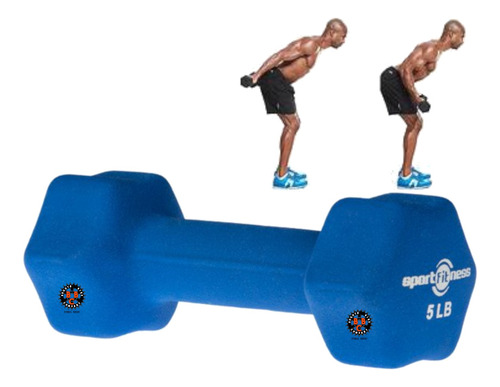 Mancuerna Sportfitness 5 Lb Encauchetada Neopreno Pesa Gym