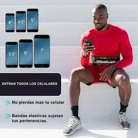 Riñonera Running Deportes Celular Impermeable Porta Botella
