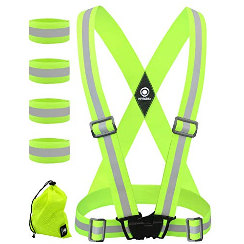 Safety Straps Reflective Vest For Running Hi Vis Suspen...