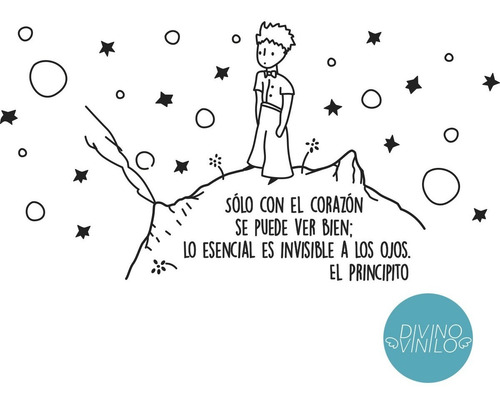 Vinilo De Pared El Principito- Grande 110 X 55 Cm