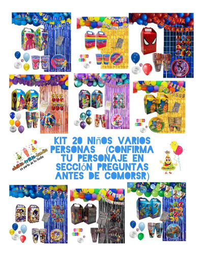  Kit Fiesta 20 Niños Dulceros Cumple Personaje A Elegir